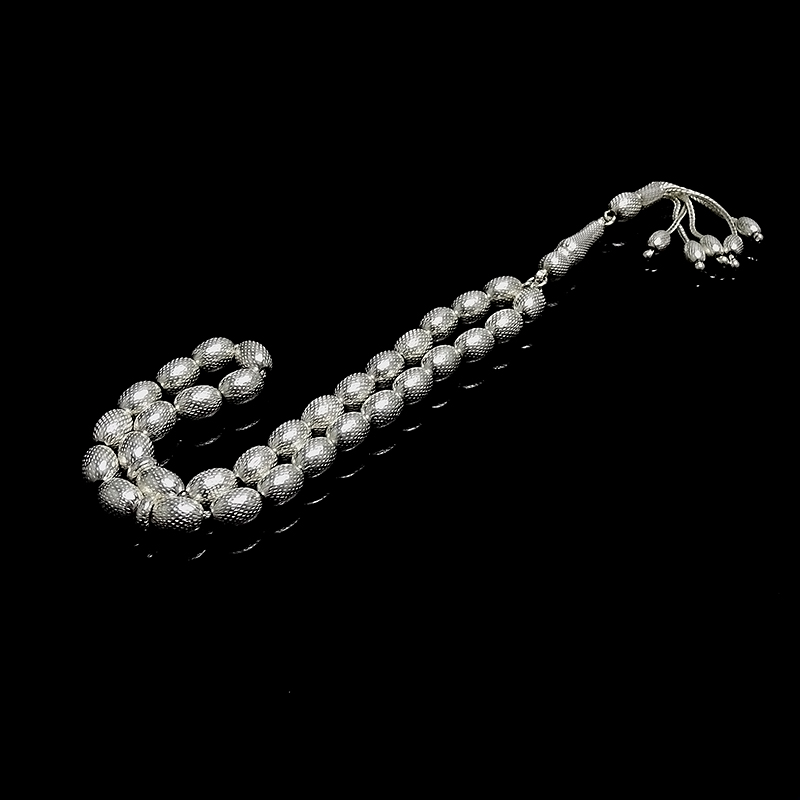  Büyük Boy Badem Model 925 Ayar Gümüş Tesbih