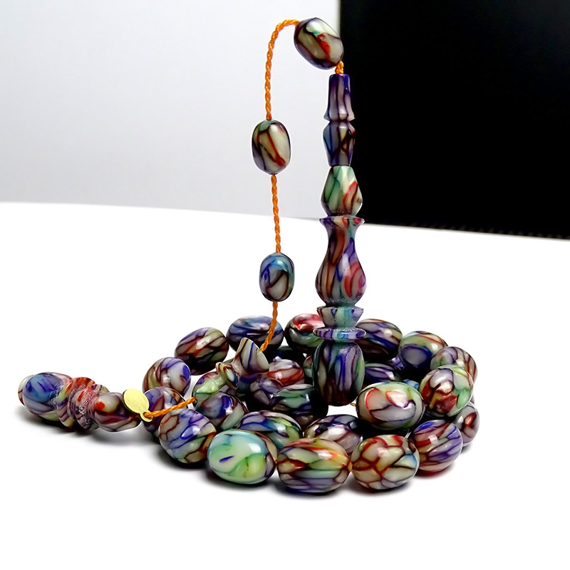 Arizona Multicolor Galalit Tesbih Usta İşçilikle Renklerin Dansı
