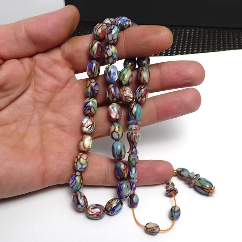Arizona Multicolor Galalit Tesbih Usta İşçilikle Renklerin Dansı