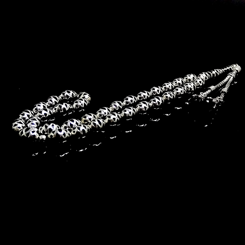 Beyzi Kesim Kafes Model 925 Ayar Gümüş Tesbih 