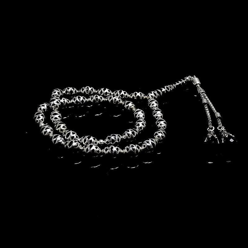 Beyzi Kesim Kafes Model 925 Ayar Gümüş Tesbih 