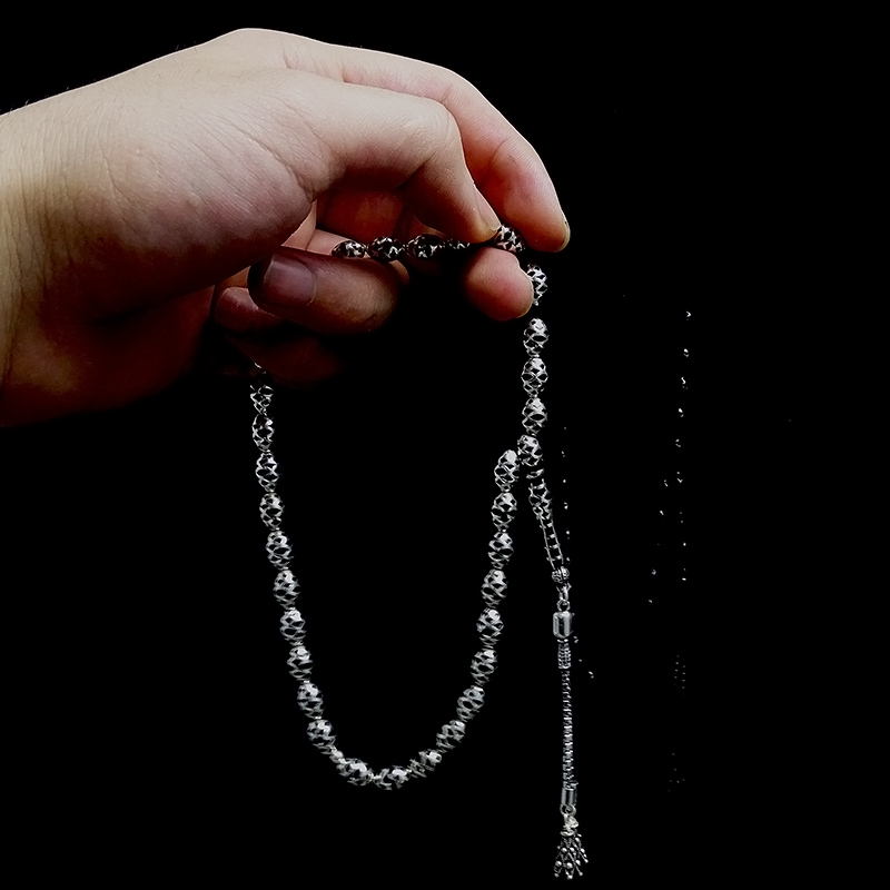 Beyzi Kesim Kafes Model 925 Ayar Gümüş Tesbih 