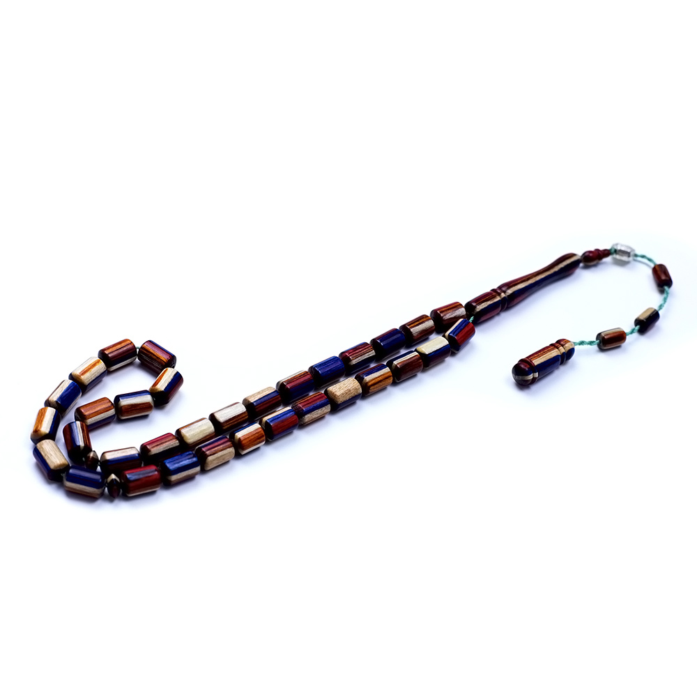 Çok Renkli Kapsul Kesim Kafur Ağacı Tesbih 6x10mm