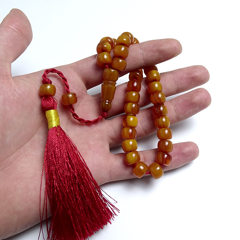 Eskitme Kesim Hareli Kehribar Tesbih