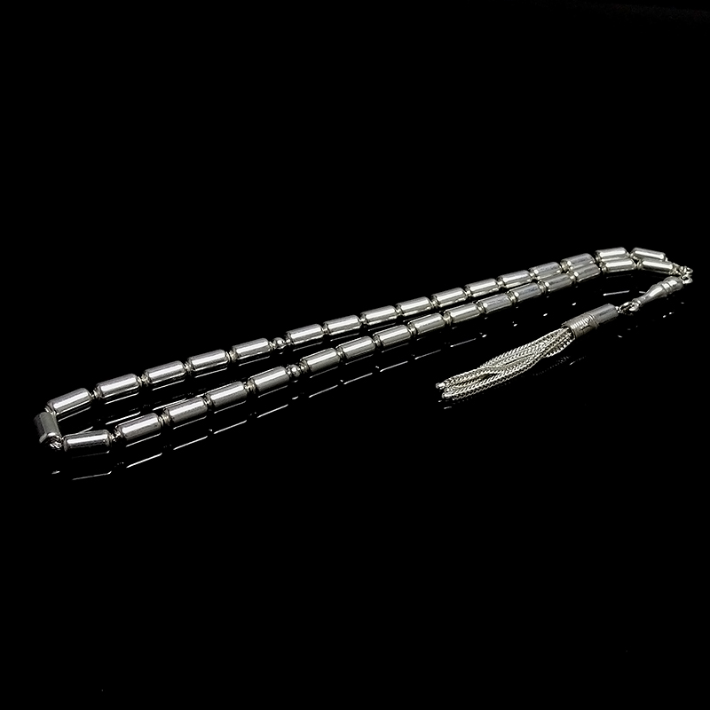 Kapsul Kesim 925 Ayar Gümüş Tesbih