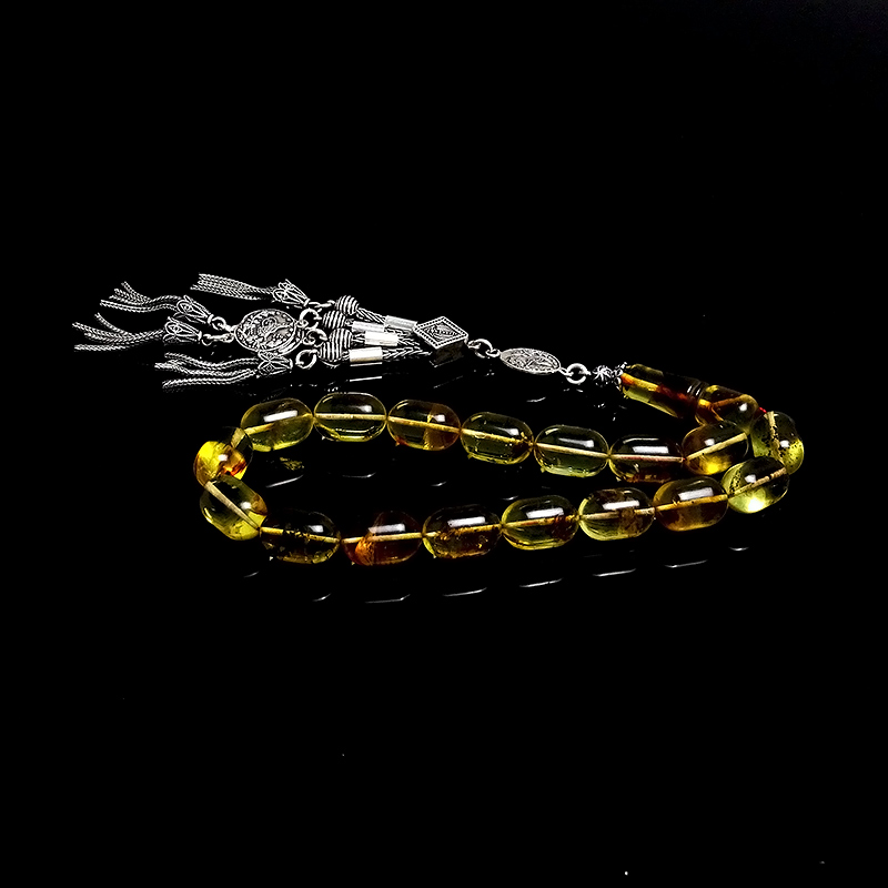 Kapsul Kesim Gümüş Kamçılı  Efe Model Damla Kehribarı 