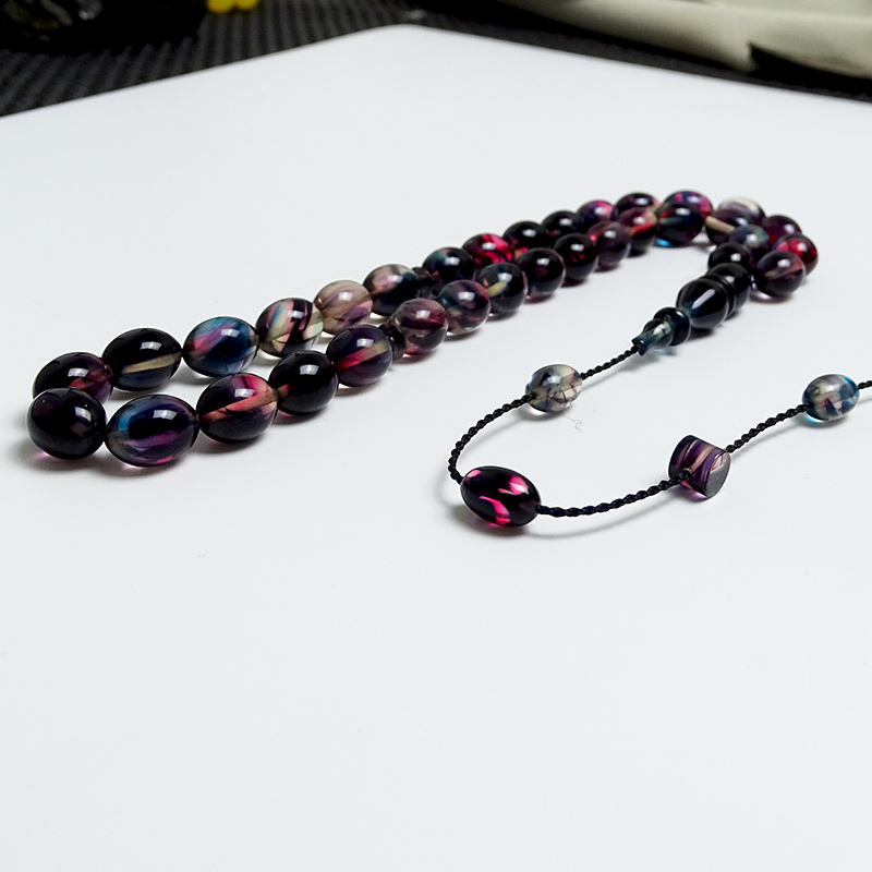 Karma Renk Ateş Kehribarı Tesbih 