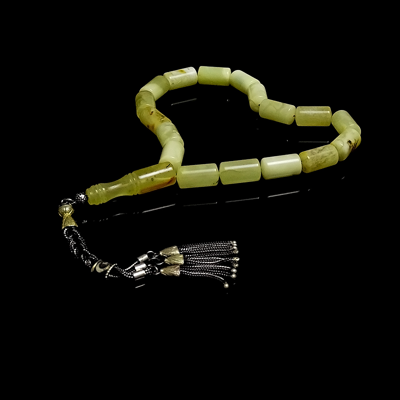 Kesme Model Gümüş Tasarımlı Efe Model Damla Kehribarı Tesbih