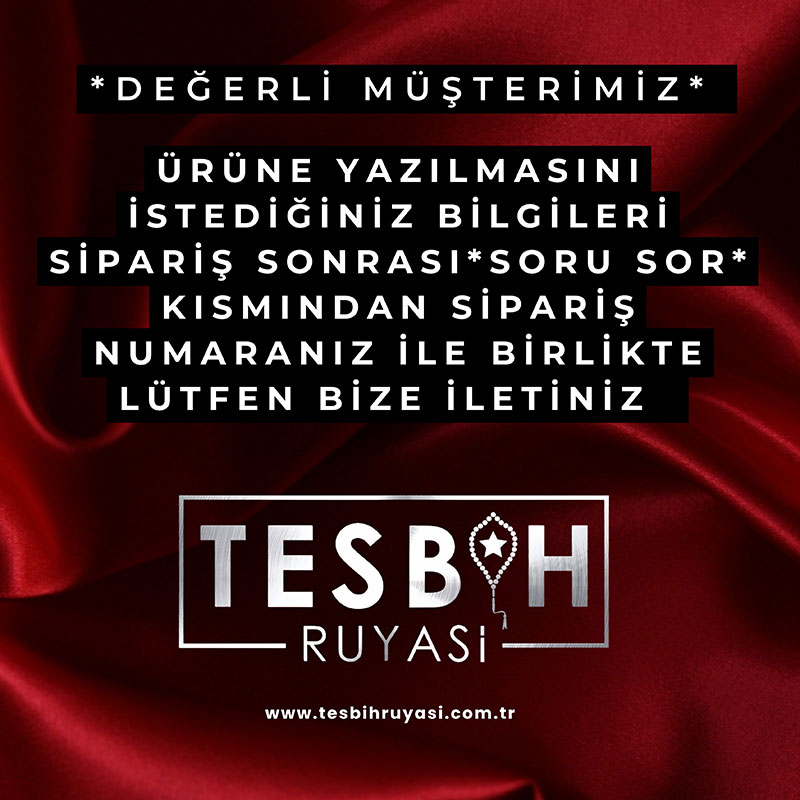 Kişiye Özel Püskül Detaylı Kırmızı Renk Uçlu Kapsul Kehribar Tesbih