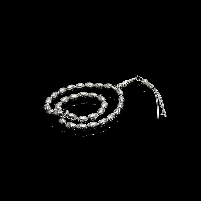 Mini Boy  Badem Kesim 925 Ayar Gümüş Tesbih