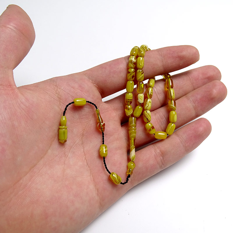 Mini Boy Bol Hareli Kehribar Tesbih