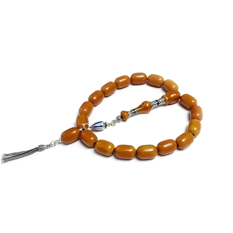 Nakkaş İmame Gümüş Tasarımlı Kapsul Kesim Maskot Tesbih