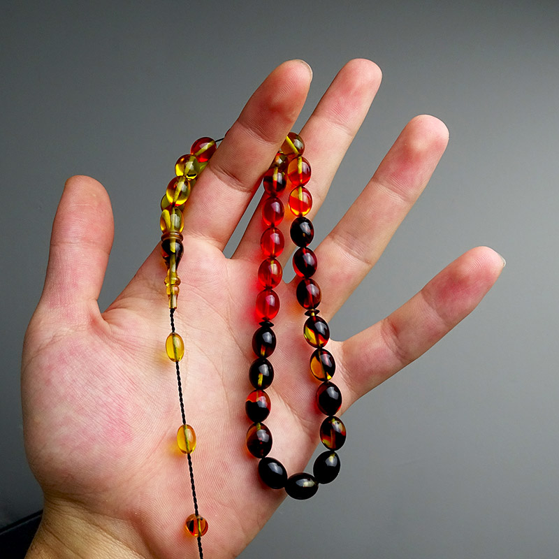  Renk Süzmesi Ateş Kehribarı Tesbih