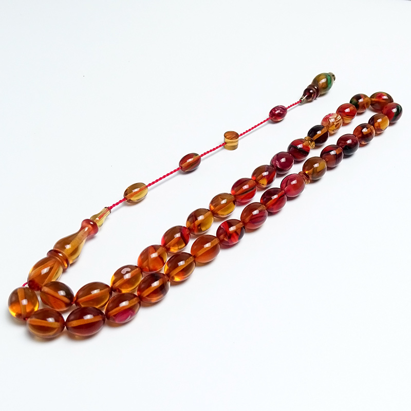 Renk Süzmesi Sistemli Ateş Kehribarı Tesbih