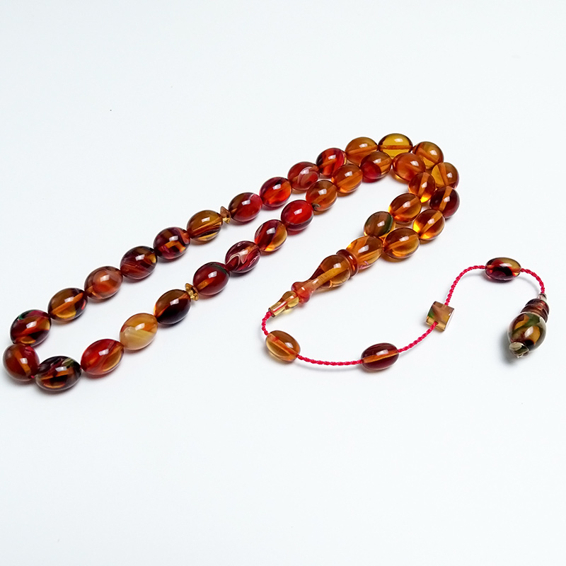 Renk Süzmesi Sistemli Ateş Kehribarı Tesbih