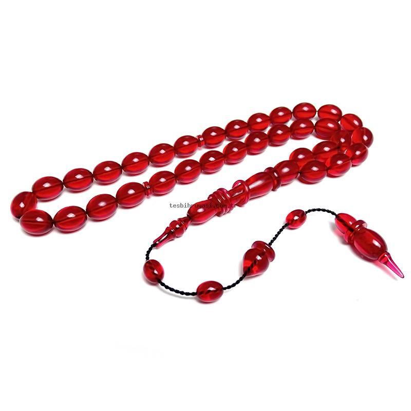 Red Fire Amber Prayer Beads