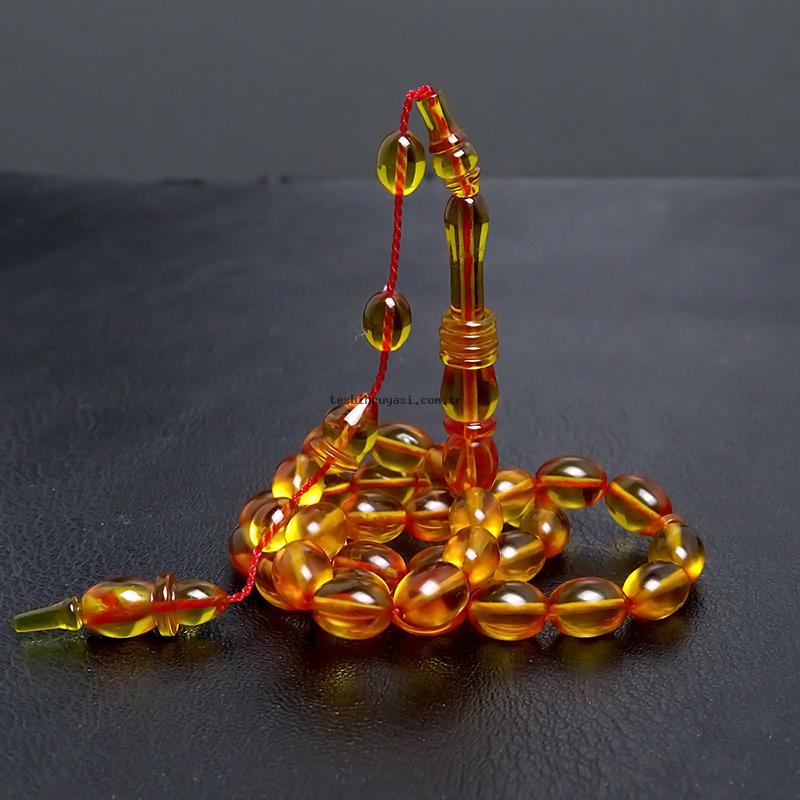 Yellow Fire Amber Prayer Beads