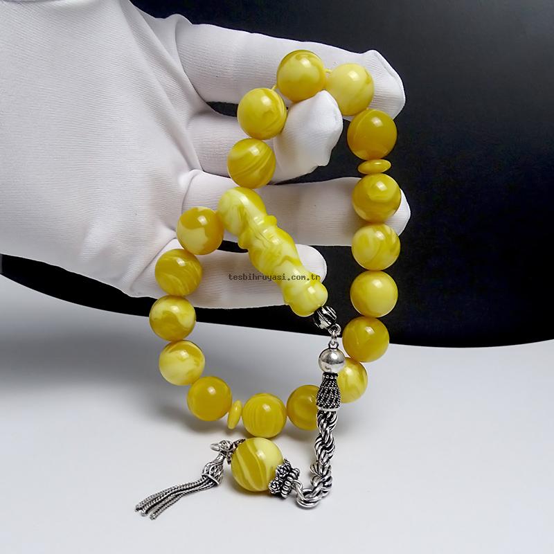 Beyrut Pressed Amber Prayer Beads