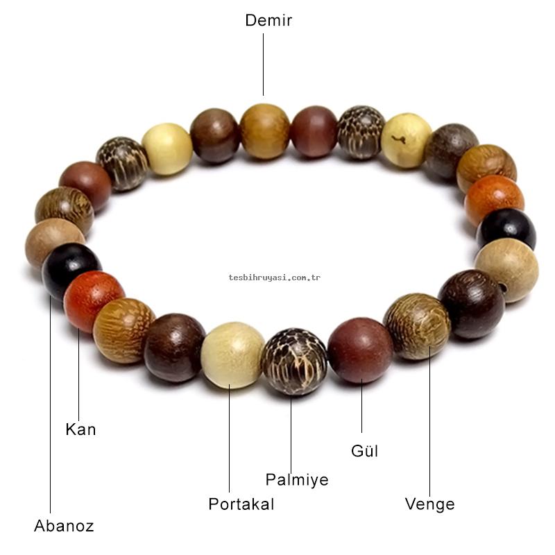 Çeşitli Ağaçlardan Yapılmış Bracelet