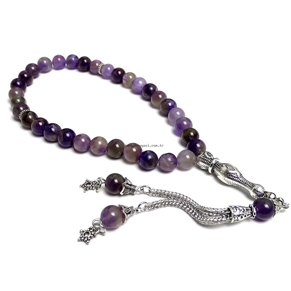 Natural Stone Amethyst Stone Prayer Beads