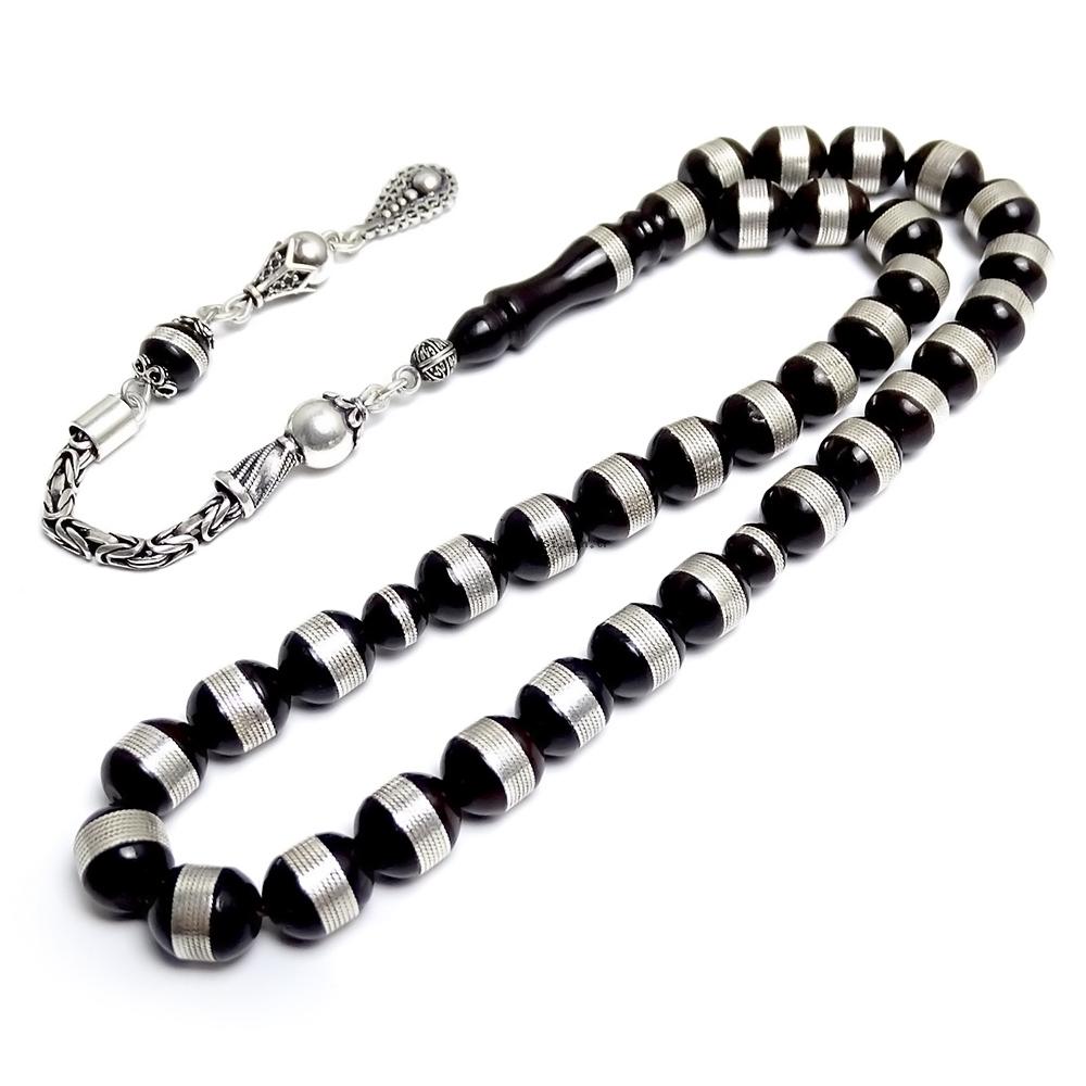 Silver Engraved Kuka Seed Prayer Beads