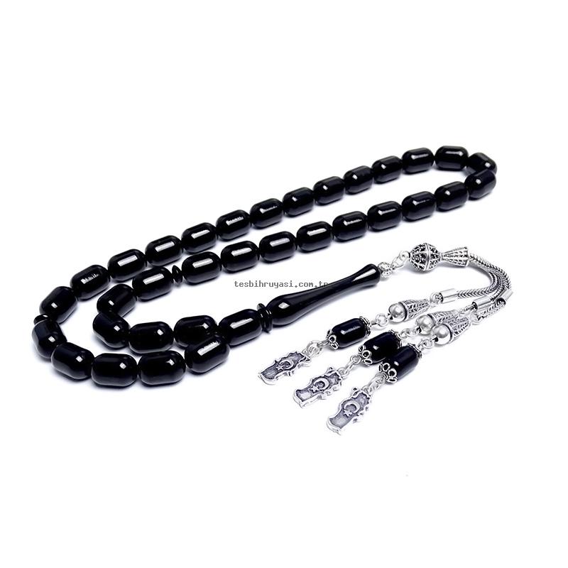 Capsule Cut Erzurum Oltu Stone Prayer Beads