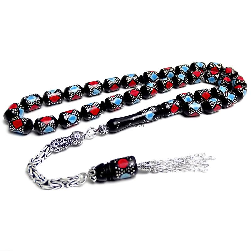 Silver Engraved Kuka Seed Prayer Beads