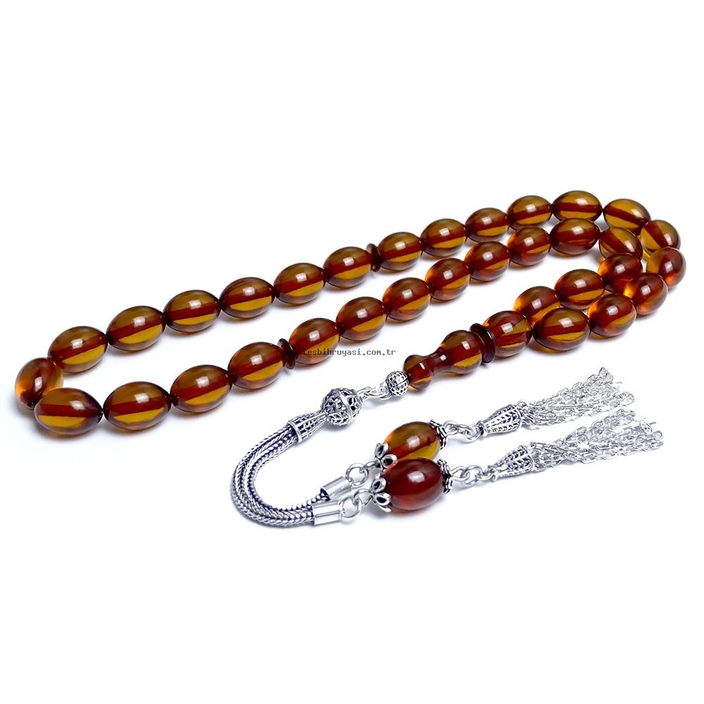 Fire Amber Prayer Beads