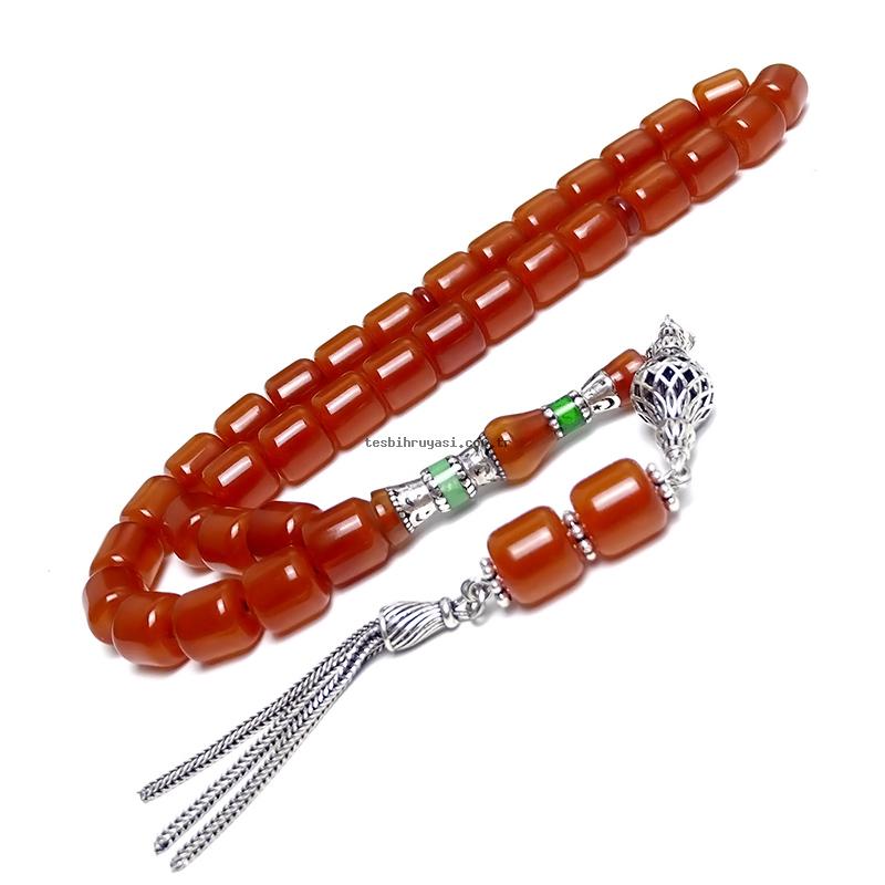 Oxidized Pressed Amber Prayer Beads