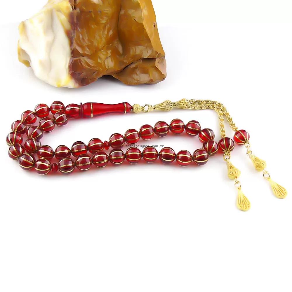 Karpuz Dilimli Amber Prayer Beads
