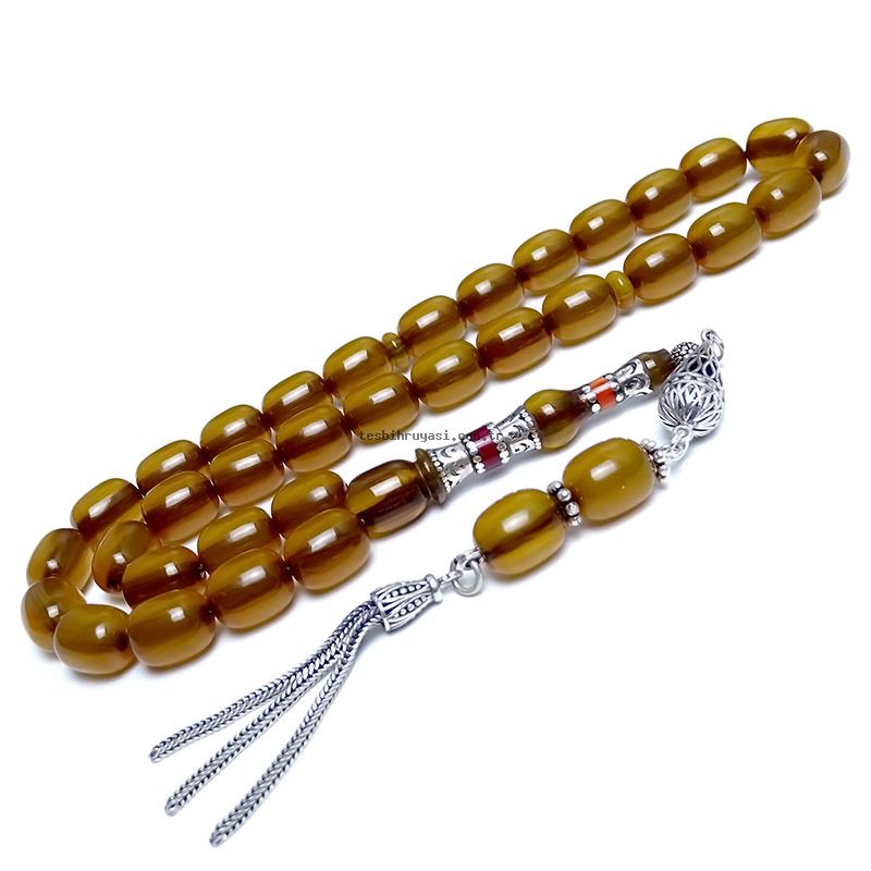 Amber Prayer Beads Silver Nakkaş Design