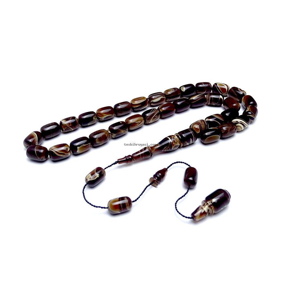 Pressed Amber Prayer Beads