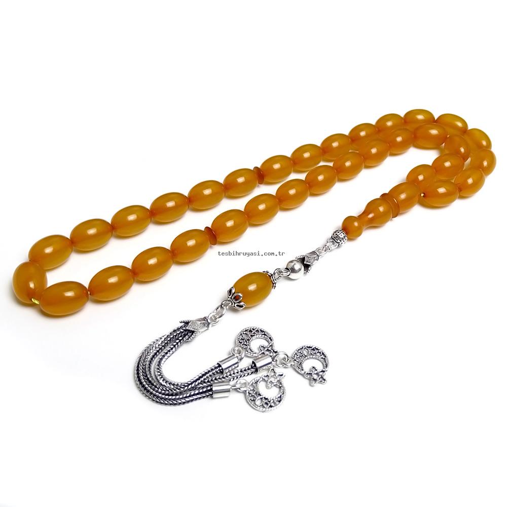 Pressed Amber Prayer Beads