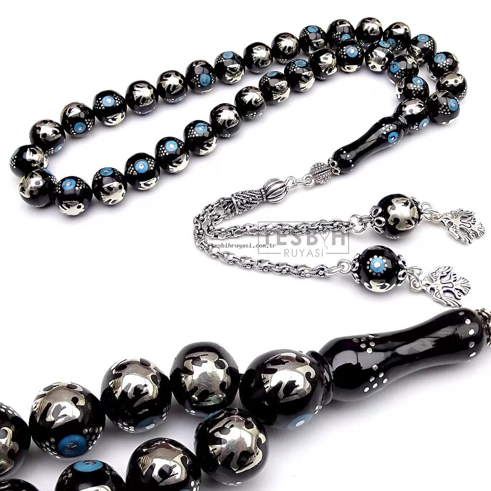 Seljuk Crested Oltu Stone Prayer Beads