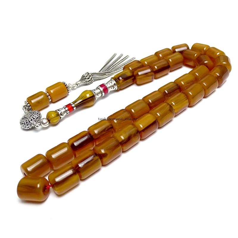 Pressed Amber Prayer Beads