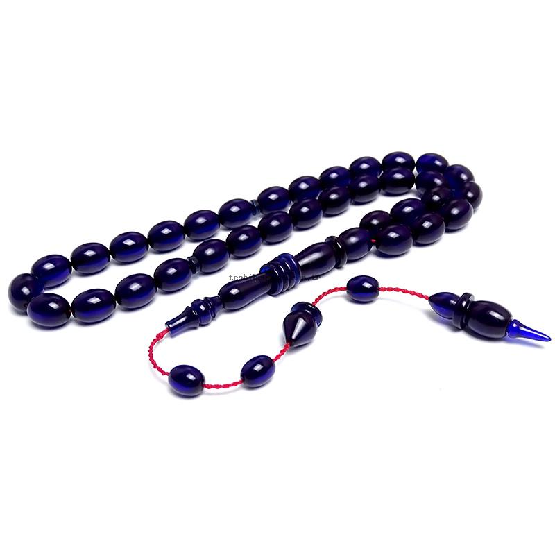Gece Blue Amber Prayer Beads