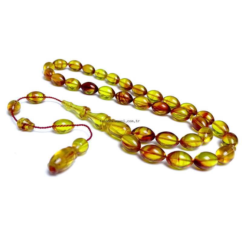 Pressed Amber Prayer Beads