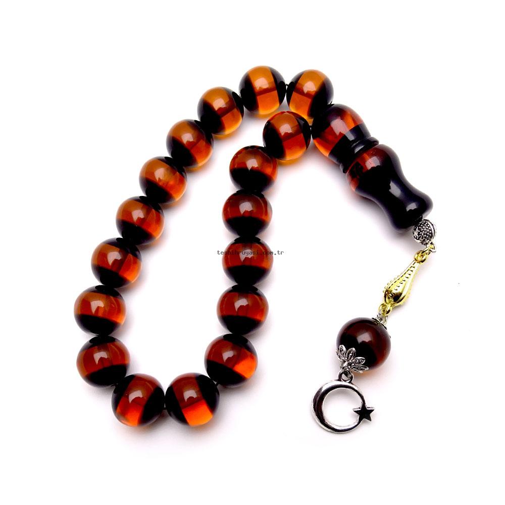 Black Orange Efe Maskot Toz Pressed Amber Prayer Beads 450.00 TL KDV