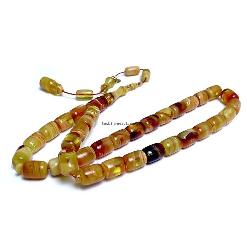 Moiré Amber Prayer Beads
