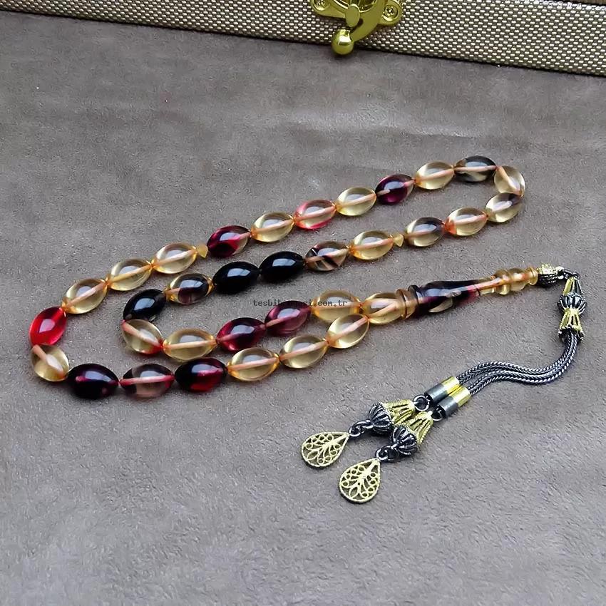 Pressed Amber Prayer Beads