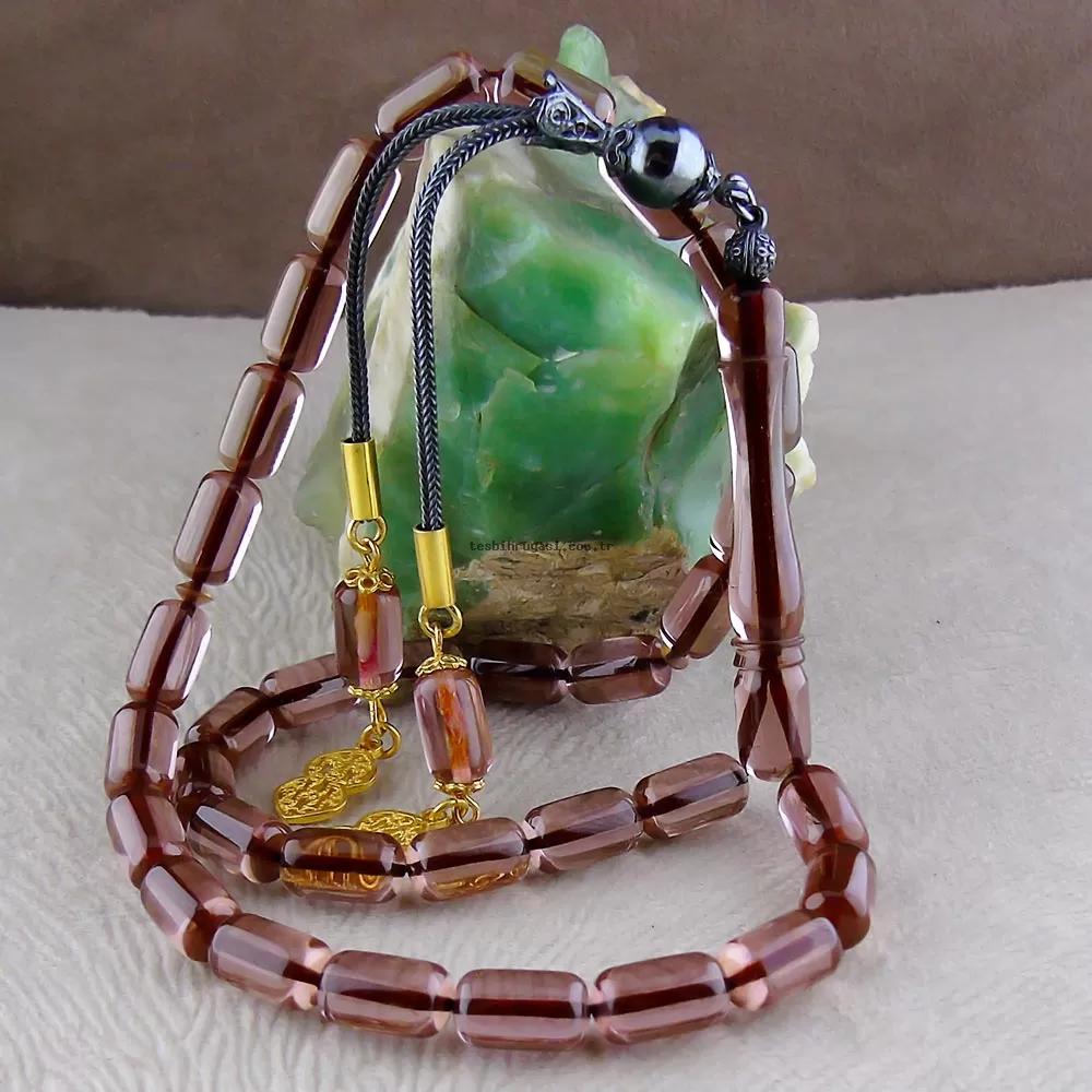Pressed Amber Prayer Beads