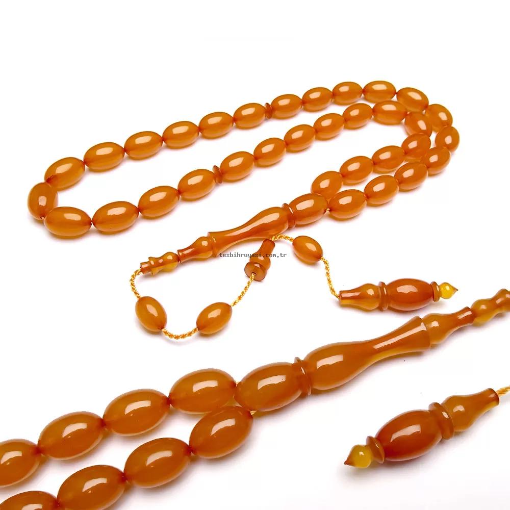 Pressed Amber Prayer Beads